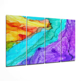 Colorful Steam 4 Pieces Mega Glass Wall Art (59"x36") | Insigne Art Design.